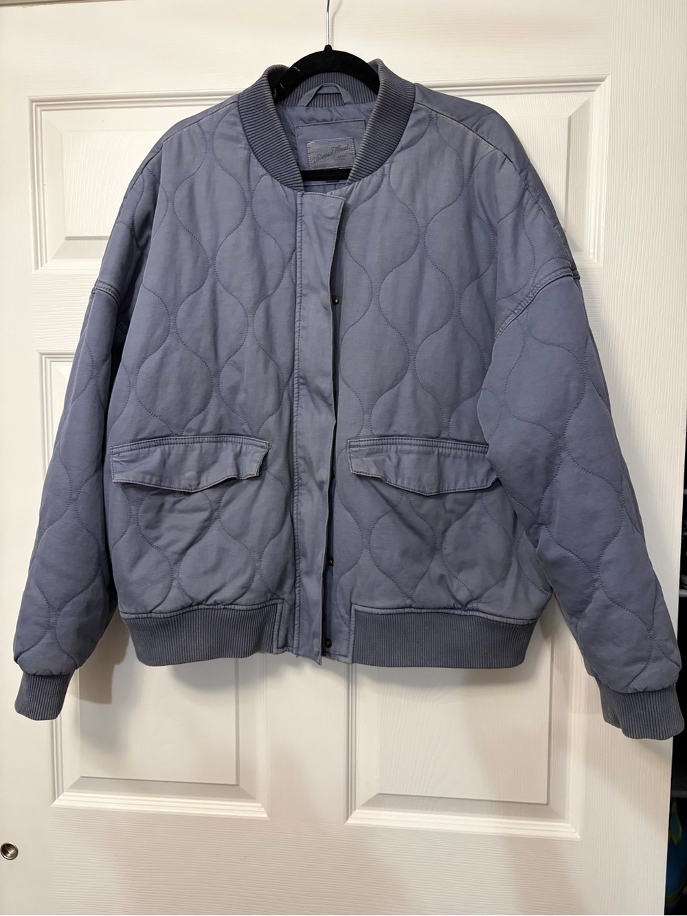 Universal Thread Quilted Bomber Jacket in Light Blue